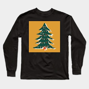 Christmas tree with string lights Long Sleeve T-Shirt